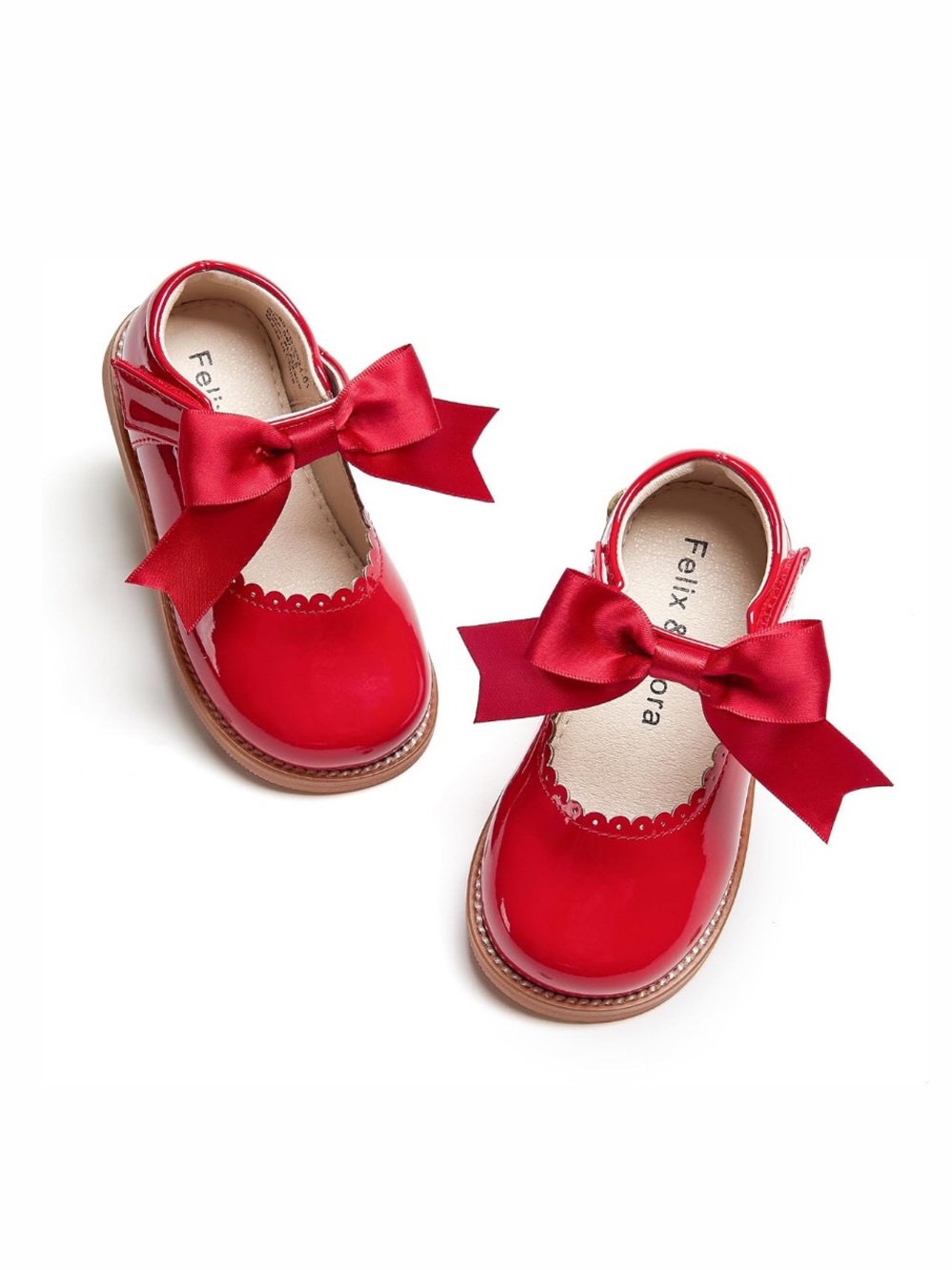 Felix & Flora Red Bow Shoes Girls Shoe Size 6C